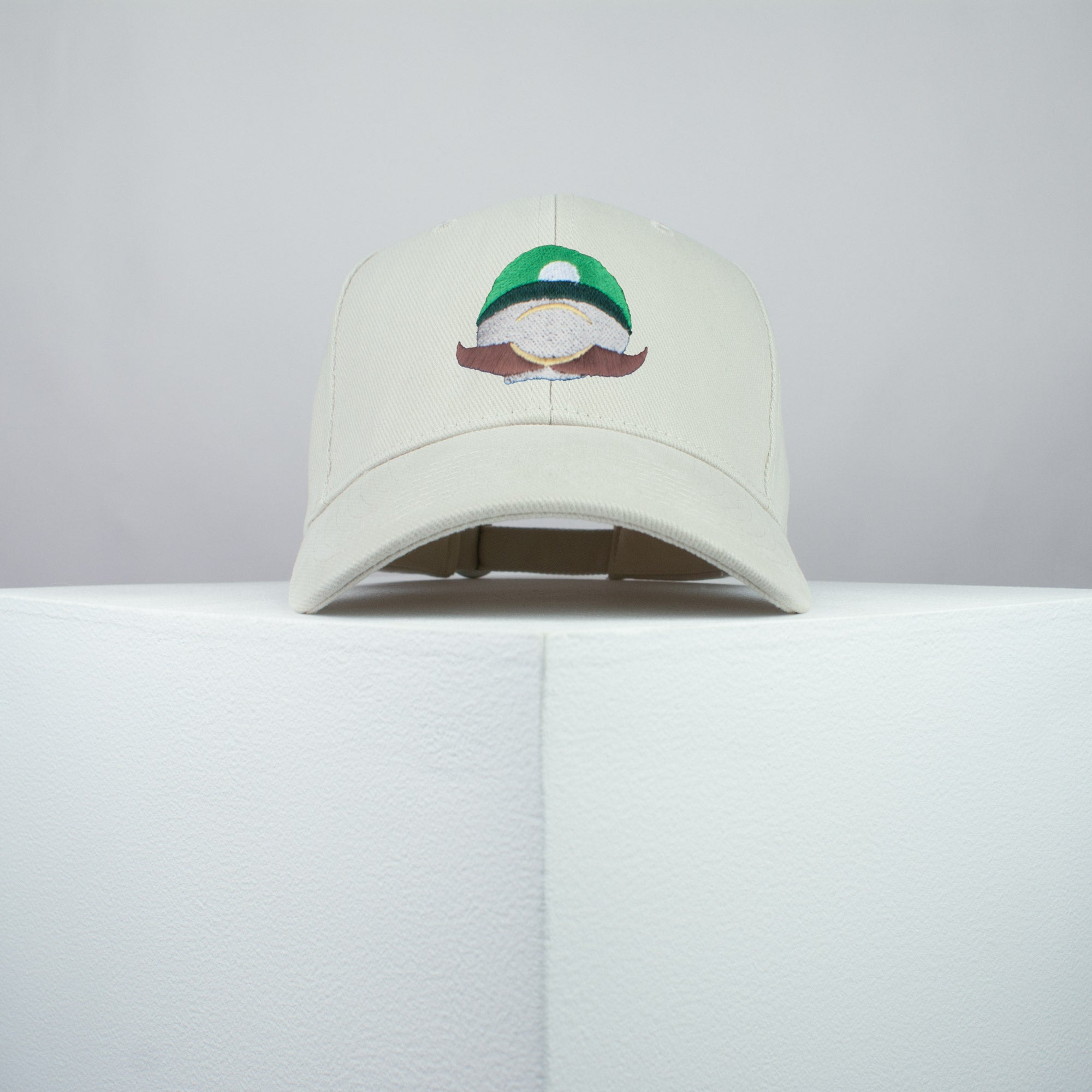 Super Mario Luigi embroidered baseball cap beige / mario / nintendo / gamer / gaming / embroidery / patch / hat / dad hat / cap / iron on patch / embroidered patch / badge / applique / embroidered / punk patches / trucker hat / snapback / caps / dad hats / baseball hat / mens hat / womens hat / embroidered hat / dad cap / embroidered cap