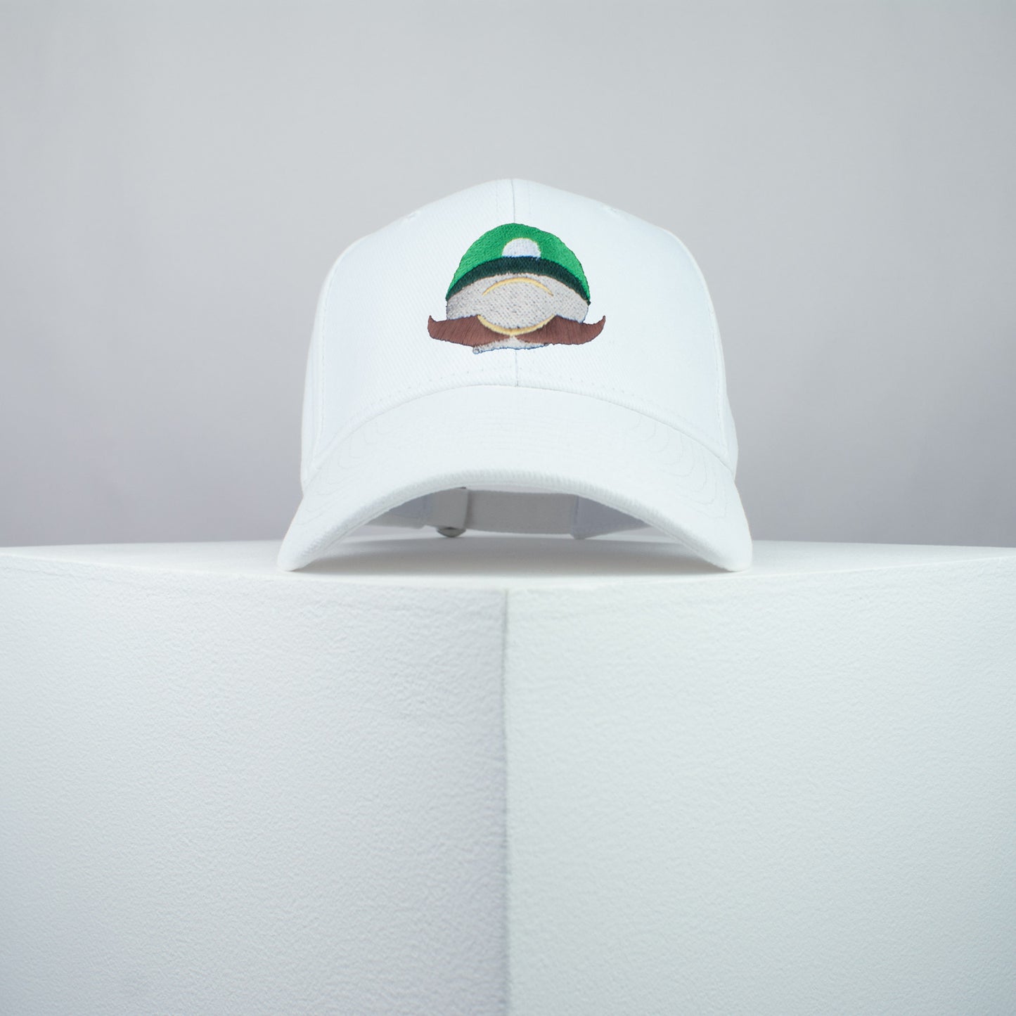 Super Mario Luigi embroidered baseball cap white / mario / nintendo / gamer / gaming / embroidery / patch / hat / dad hat / cap / iron on patch / embroidered patch / badge / applique / embroidered / punk patches / trucker hat / snapback / caps / dad hats / baseball hat / mens hat / womens hat / embroidered hat / dad cap / embroidered cap
