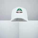 Super Mario Luigi embroidered baseball cap white / mario / nintendo / gamer / gaming / embroidery / patch / hat / dad hat / cap / iron on patch / embroidered patch / badge / applique / embroidered / punk patches / trucker hat / snapback / caps / dad hats / baseball hat / mens hat / womens hat / embroidered hat / dad cap / embroidered cap