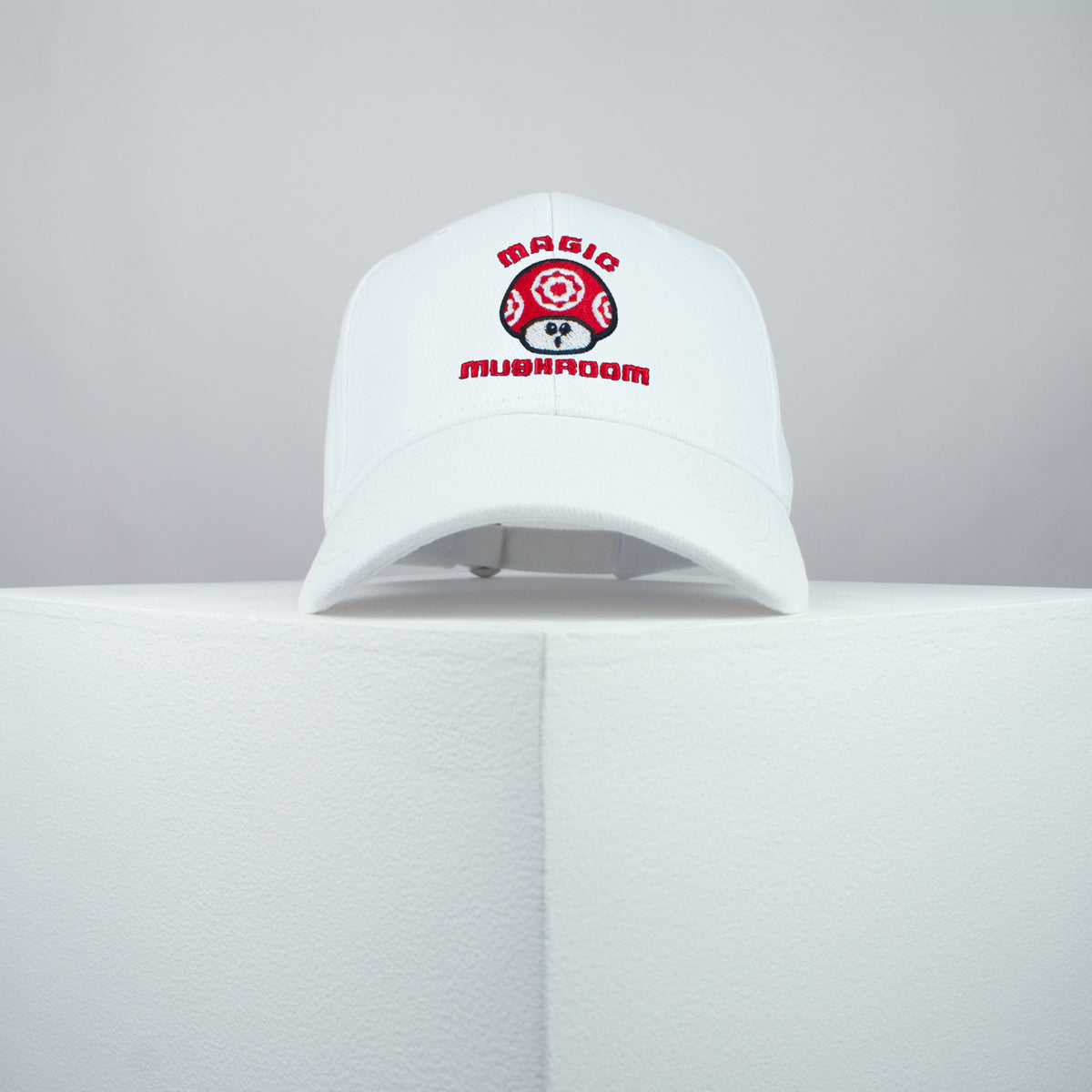 Magic Mario mushroom embroidered baseball cap white / SNES / nintendo / N64 / gameboy / gaming / gamer / Super Mario / embroidery / patch / dad / hat / cap / clothing // Hatty Hats / iron on patch / dad hat embroidered patch / badge / applique / embroidered / punk patches / trucker hat / snapback / caps / dad hats / baseball hat / mens hat / womens hat / embroidered hat / dad cap / embroidered cap