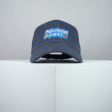 Meditation first embroidered baseball cap grey / yoga / mental health / spiritual / gift for her / embroidery / patch / hat / dad hat / cap // Hatty Hats / iron on patch / embroidered patch / badge / applique / embroidered / punk patches / trucker hat / snapback / caps / dad hats / baseball hat / mens hat / womens hat / embroidered hat / dad cap / embroidered cap