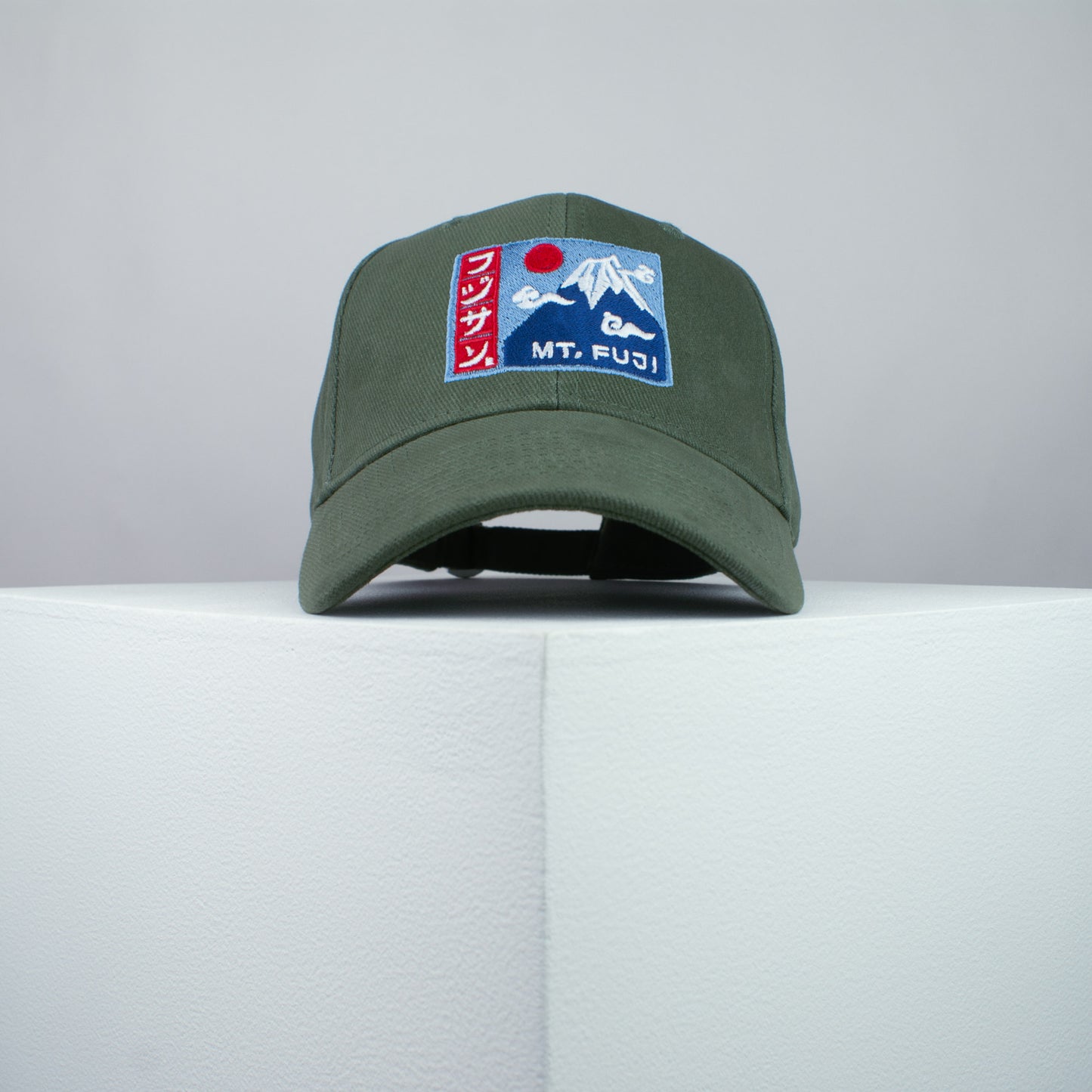 Mount Fuji embroidered baseball cap olive green / mountain / japan / japanese / hiking /streetwear / embroidery / patch / dad / hat / cap / clothing // Hatty Hats / iron on patch / dad hat embroidered patch / badge / applique / embroidered / punk patches / trucker hat / snapback / caps / dad hats / baseball hat / mens hat / womens hat / embroidered hat / dad cap / embroidered cap