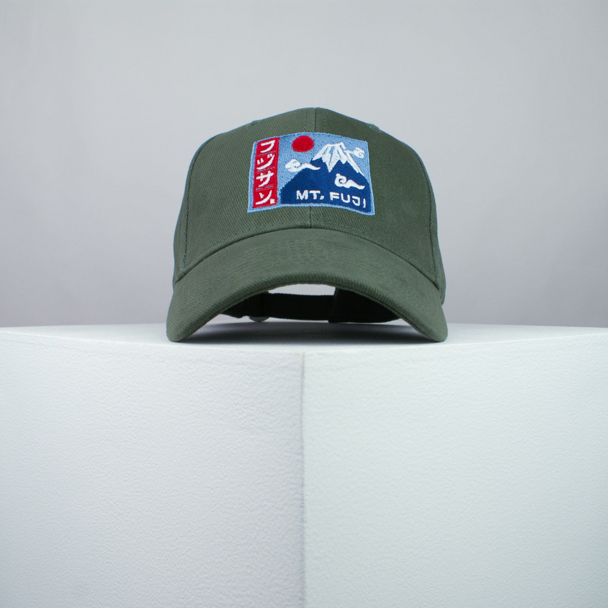 Mount Fuji embroidered baseball cap olive green / mountain / japan / japanese / hiking /streetwear / embroidery / patch / dad / hat / cap / clothing // Hatty Hats / iron on patch / dad hat embroidered patch / badge / applique / embroidered / punk patches / trucker hat / snapback / caps / dad hats / baseball hat / mens hat / womens hat / embroidered hat / dad cap / embroidered cap