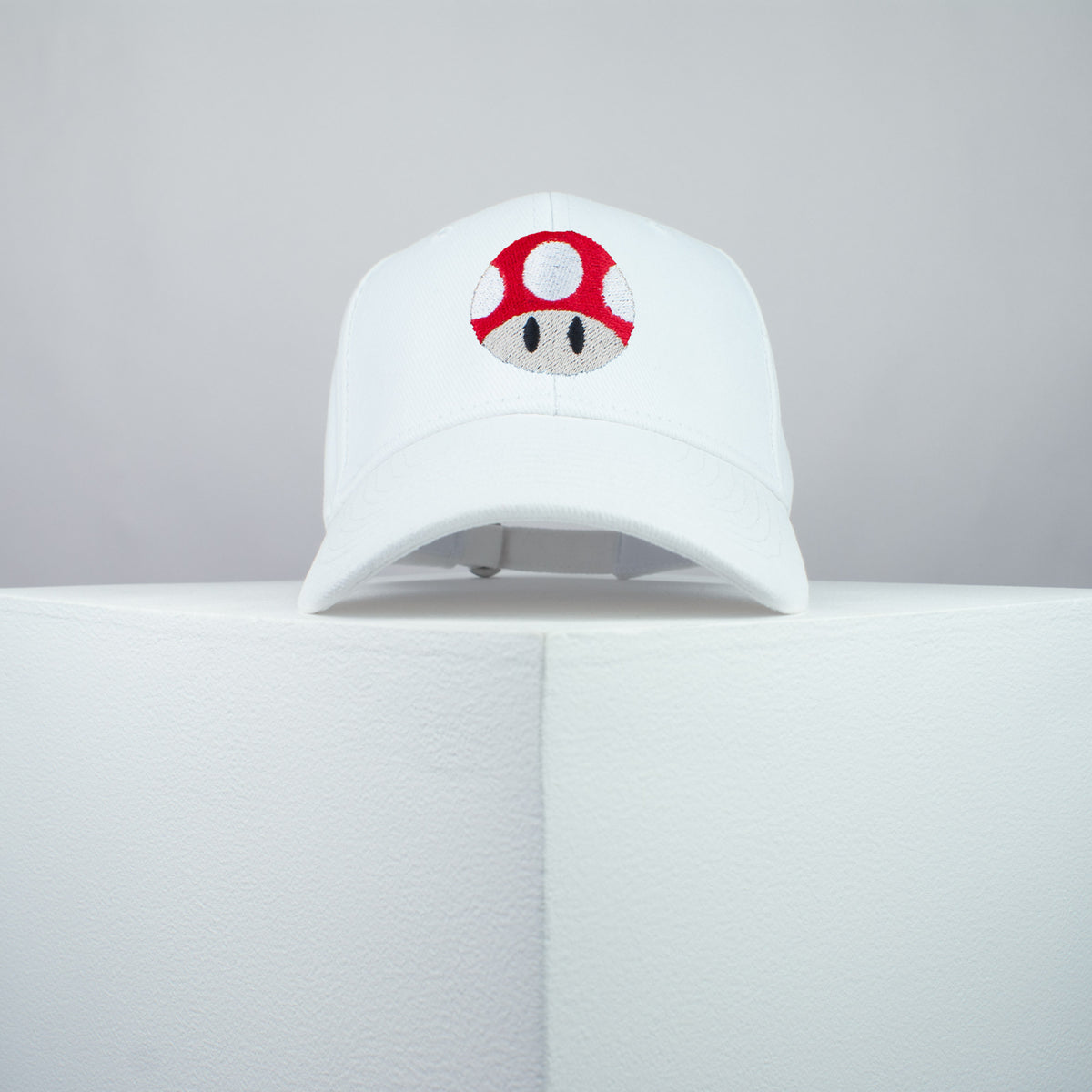Super Mario Mushroom embroidered baseball cap white / mario / nintendo / gamer / gaming / embroidery / patch / hat / dad hat / cap / iron on patch / embroidered patch / badge / applique / embroidered / punk patches / trucker hat / snapback / caps / dad hats / baseball hat / mens hat / womens hat / embroidered hat / dad cap / embroidered cap