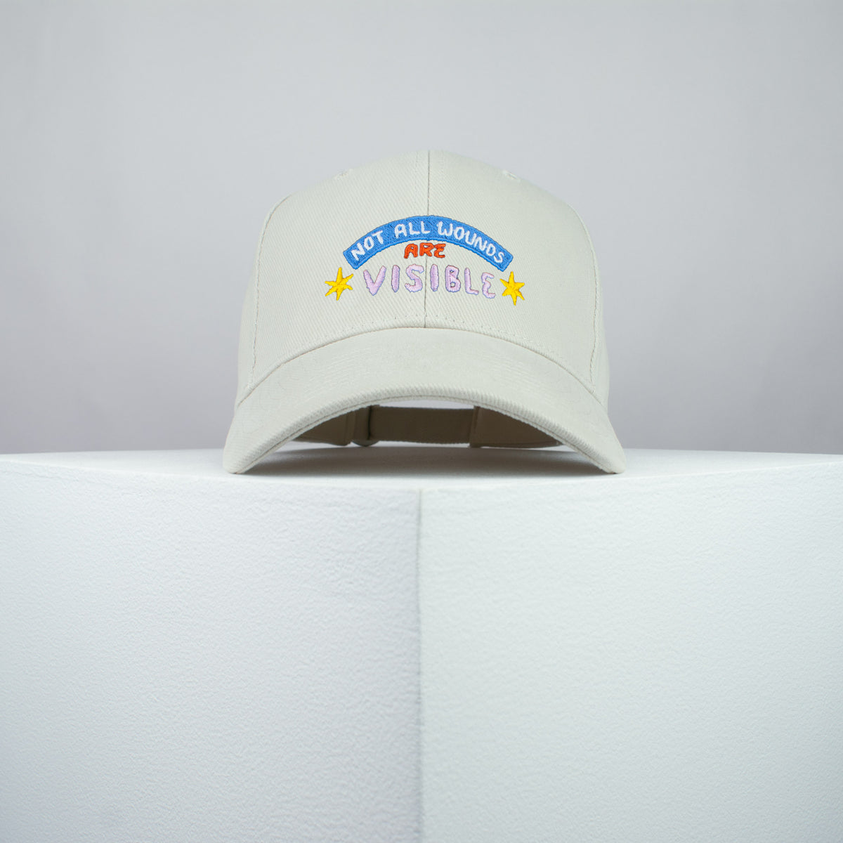 Not all wounds are visible embroidered baseball cap beige / yoga / mental health / self care / gift for her / embroidery / patch / hat / dad hat / cap // Hatty Hats / iron on patch / embroidered patch / badge / applique / embroidered / punk patches / trucker hat / snapback / caps / dad hats / baseball hat / mens hat / womens hat / embroidered hat / dad cap / embroidered cap