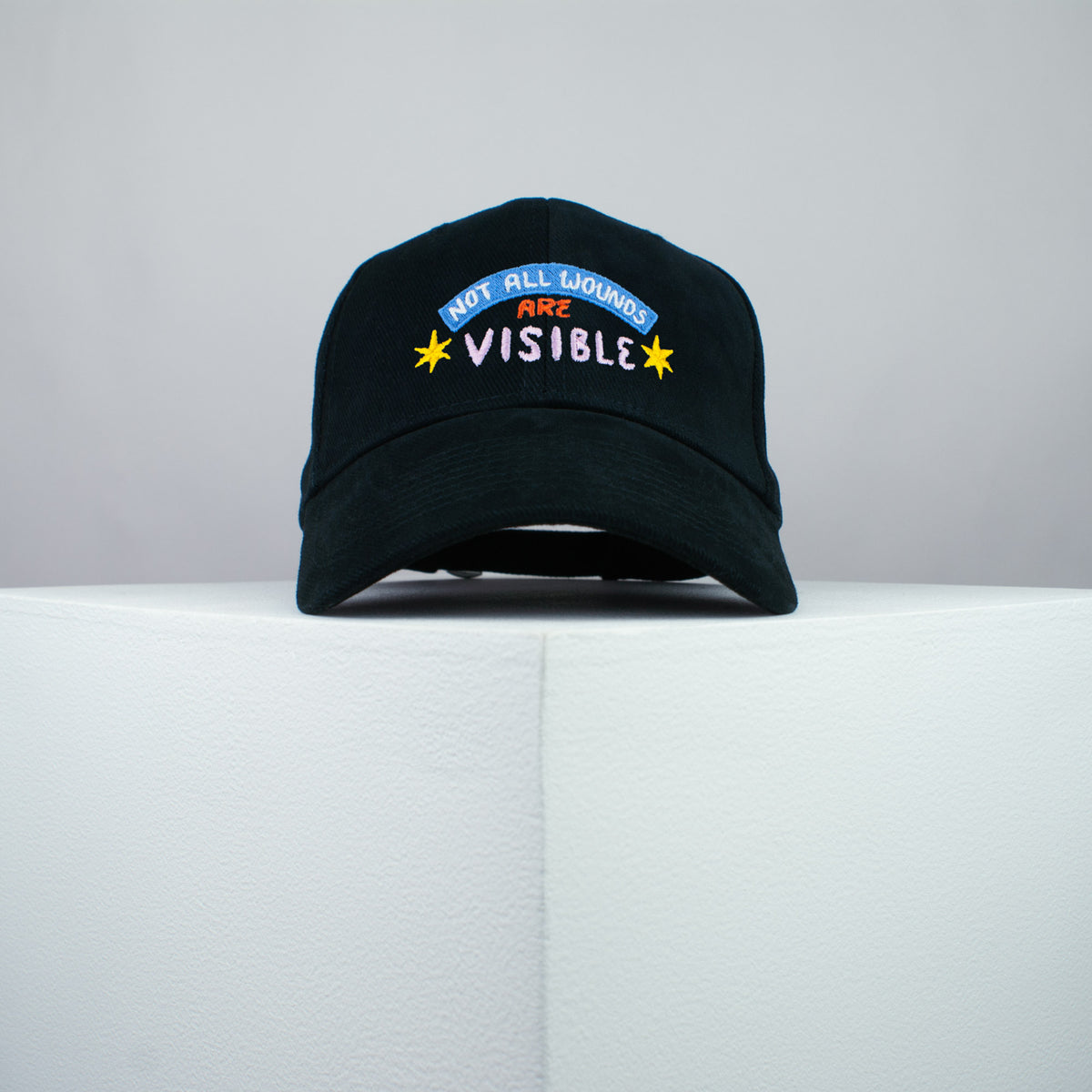 Not all wounds are visible embroidered baseball cap black / yoga / mental health / self care / gift for her / embroidery / patch / hat / dad hat / cap // Hatty Hats / iron on patch / embroidered patch / badge / applique / embroidered / punk patches / trucker hat / snapback / caps / dad hats / baseball hat / mens hat / womens hat / embroidered hat / dad cap / embroidered cap