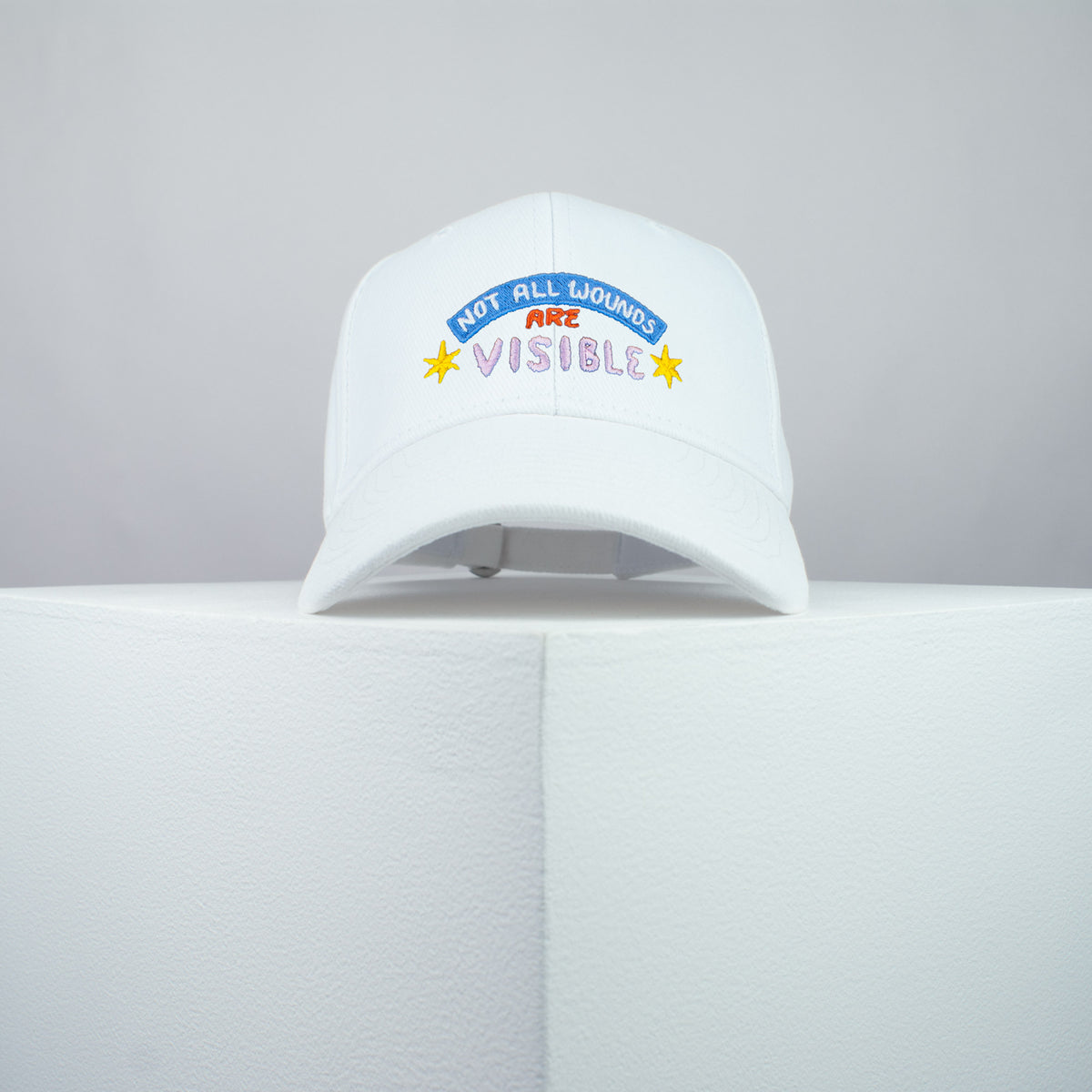 Not all wounds are visible embroidered baseball cap white / yoga / mental health / self care / gift for her / embroidery / patch / hat / dad hat / cap // Hatty Hats / iron on patch / embroidered patch / badge / applique / embroidered / punk patches / trucker hat / snapback / caps / dad hats / baseball hat / mens hat / womens hat / embroidered hat / dad cap / embroidered cap
