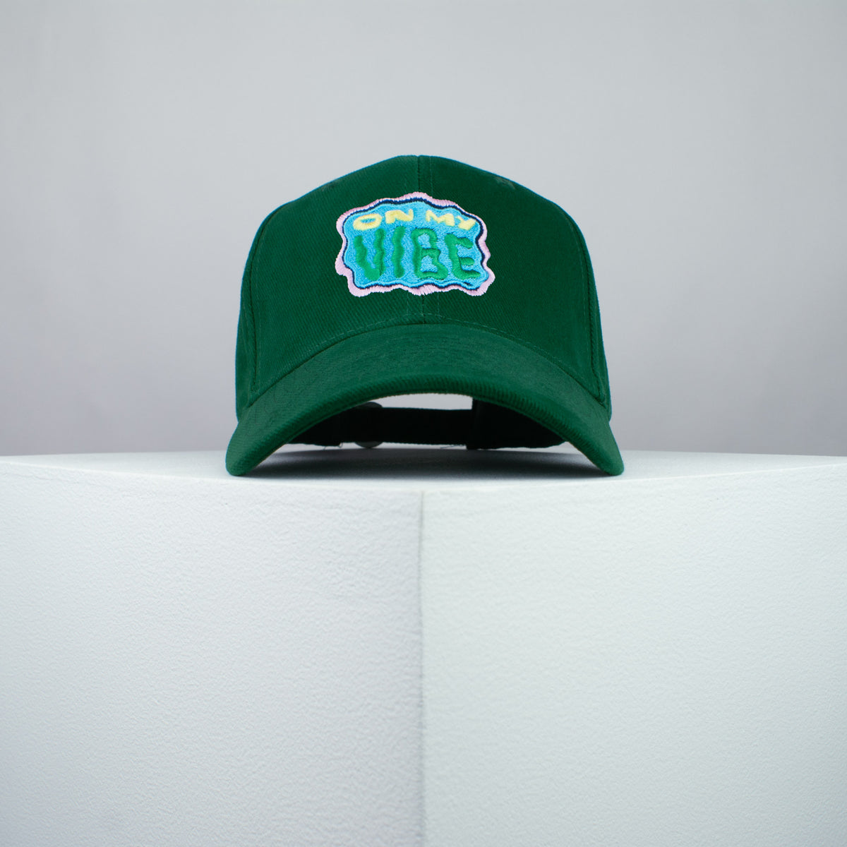 On my vibe embroidered baseball cap green / yoga / meditation / anxiety / gift for her / embroidery / patch / hat / dad hat / cap / iron on patch / embroidered patch / badge / applique / embroidered / punk patches / trucker hat / snapback / caps / dad hats / baseball hat / mens hat / womens hat / embroidered hat / dad cap / embroidered cap
