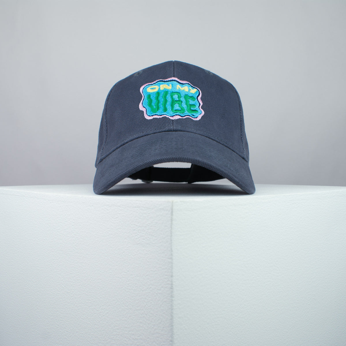 On my vibe embroidered baseball cap grey / yoga / meditation / anxiety / gift for her / embroidery / patch / hat / dad hat / cap / iron on patch / embroidered patch / badge / applique / embroidered / punk patches / trucker hat / snapback / caps / dad hats / baseball hat / mens hat / womens hat / embroidered hat / dad cap / embroidered cap