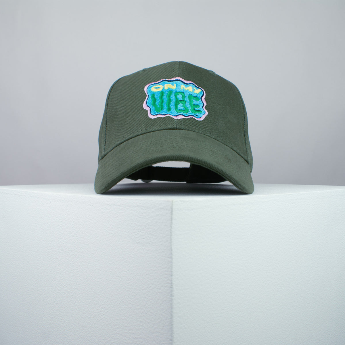 On my vibe embroidered baseball cap olive green / yoga / meditation / anxiety / gift for her / embroidery / patch / hat / dad hat / cap / iron on patch / embroidered patch / badge / applique / embroidered / punk patches / trucker hat / snapback / caps / dad hats / baseball hat / mens hat / womens hat / embroidered hat / dad cap / embroidered cap