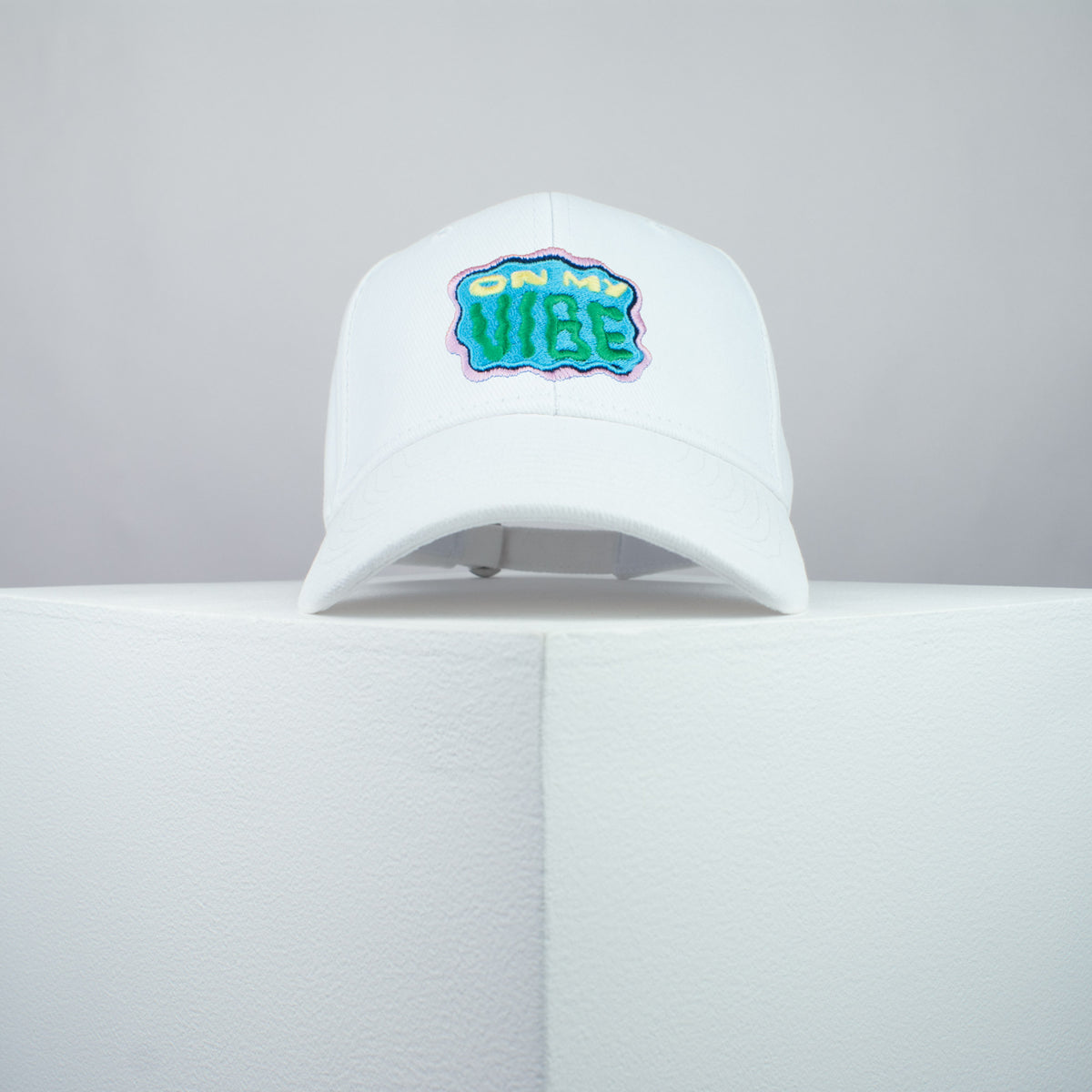 On my vibe embroidered baseball cap white / yoga / meditation / anxiety / gift for her / embroidery / patch / hat / dad hat / cap / iron on patch / embroidered patch / badge / applique / embroidered / punk patches / trucker hat / snapback / caps / dad hats / baseball hat / mens hat / womens hat / embroidered hat / dad cap / embroidered cap