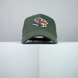 Our Earth embroidered baseball cap olive green / happy hippie / boho / bohemian / eco friendly / embroidery / patch / hat / dad hat / cap / iron on patch / embroidered patch / badge / applique / embroidered / punk patches / trucker hat / snapback / caps / dad hats / baseball hat / mens hat / womens hat / embroidered hat / dad cap / embroidered cap