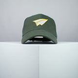 Paper plane embroidered baseball cap olive green / origami / gift / paper / embroidery / patch / hat / dad hat / cap / iron on patch / embroidered patch / badge / applique / embroidered / punk patches / trucker hat / snapback / caps / dad hats / baseball hat / mens hat / womens hat / embroidered hat / dad cap / embroidered cap