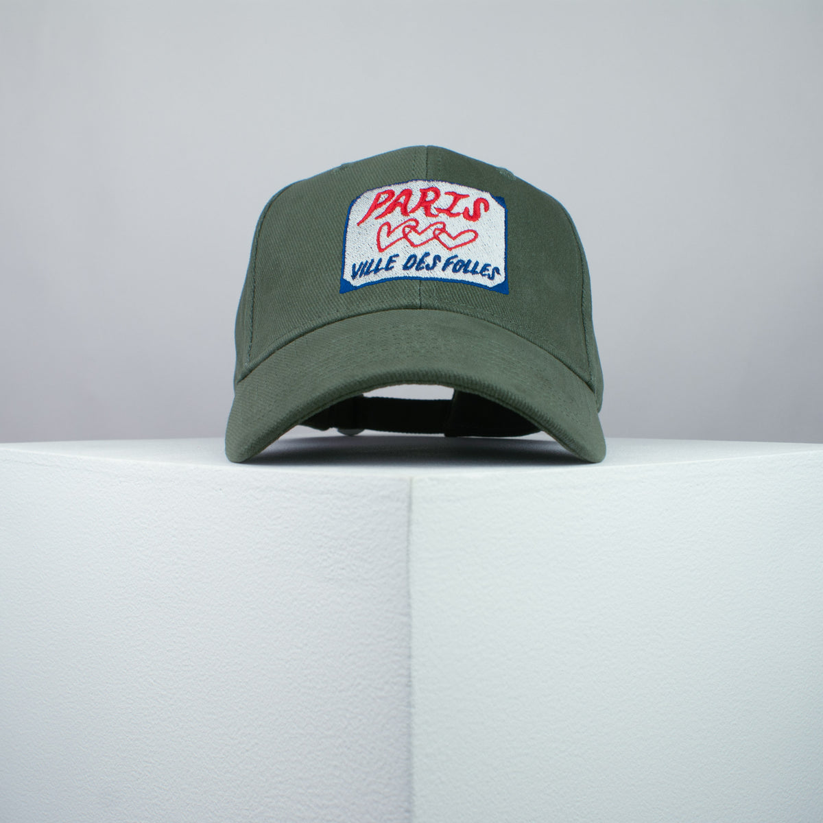 Paris embroidered baseball cap olive green / France / French / retro / vintage / Eiffel tower / embroidery / patch / dad / hat / cap / clothing // Hatty Hats / iron on patch / dad hat embroidered patch / badge / applique / embroidered / punk patches / trucker hat / snapback / caps / dad hats / baseball hat / mens hat / womens hat / embroidered hat / dad cap / embroidered cap