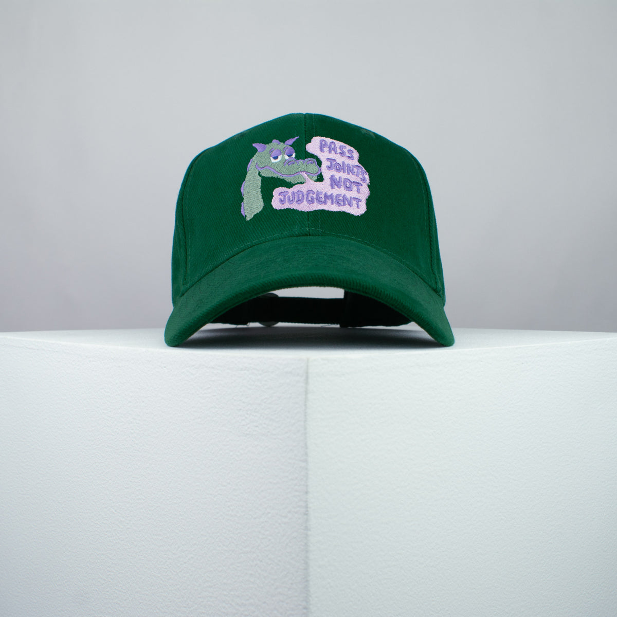 Pass joints not judgement embroidered baseball cap green / weed / marijuana / cannabis / hemp / dragon / embroidery / patch / dad / hat / cap / clothing // Hatty Hats / iron on patch / dad hat embroidered patch / badge / applique / embroidered / punk patches / trucker hat / snapback / caps / dad hats / baseball hat / mens hat / womens hat / embroidered hat / dad cap / embroidered cap