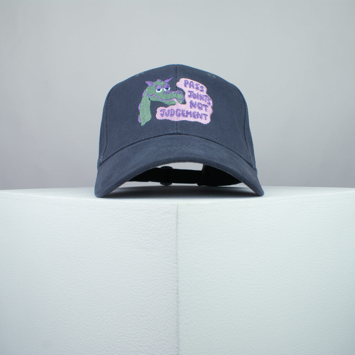 Pass joints not judgement embroidered baseball cap grey / weed / marijuana / cannabis / hemp / dragon / embroidery / patch / dad / hat / cap / clothing // Hatty Hats / iron on patch / dad hat embroidered patch / badge / applique / embroidered / punk patches / trucker hat / snapback / caps / dad hats / baseball hat / mens hat / womens hat / embroidered hat / dad cap / embroidered cap