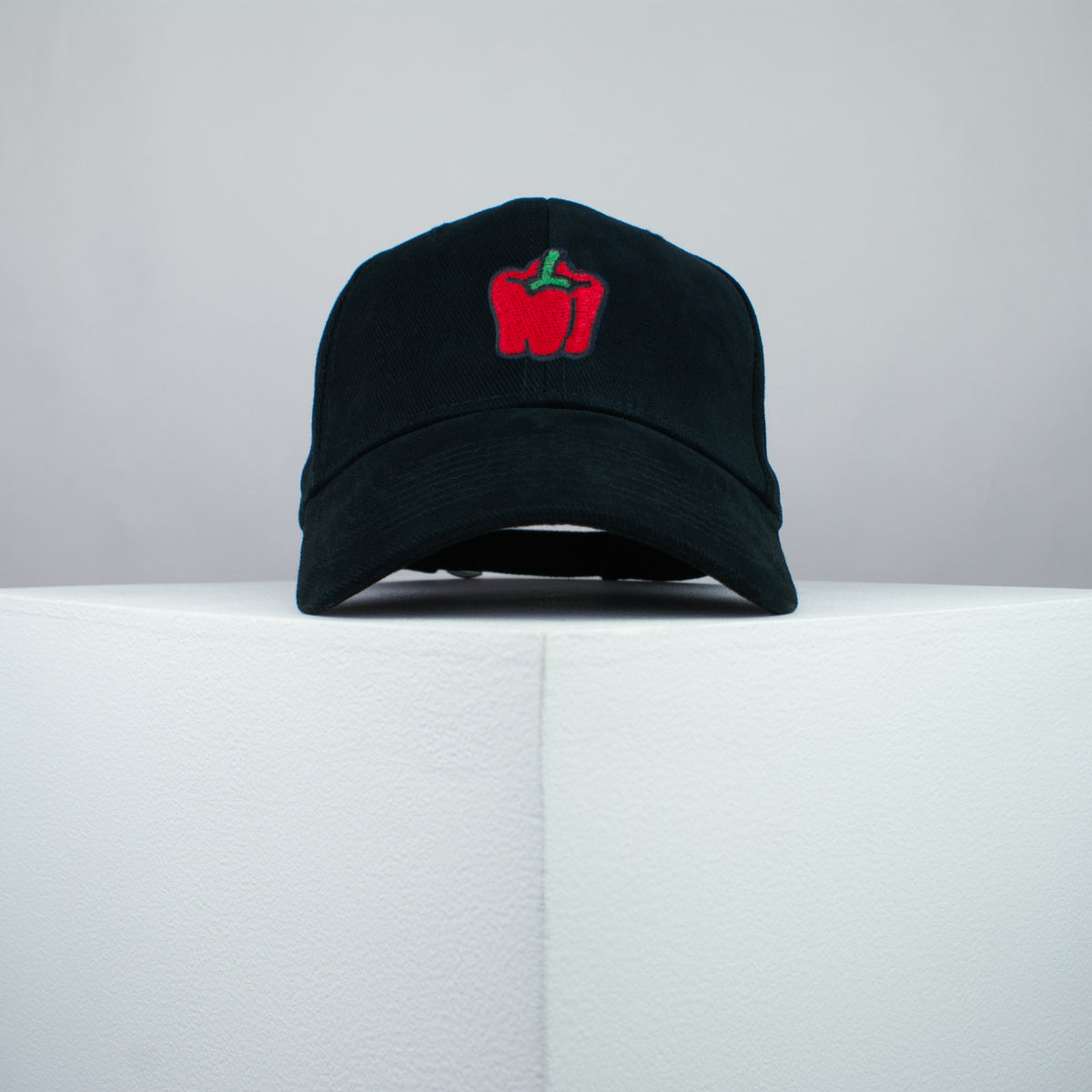 Pepper embroidered baseball cap black / vegan / gift / food / embroidery / patch / hat / dad hat / cap / iron on patch / embroidered patch / badge / applique / embroidered / punk patches / trucker hat / snapback / caps / dad hats / baseball hat / mens hat / womens hat / embroidered hat / dad cap / embroidered cap