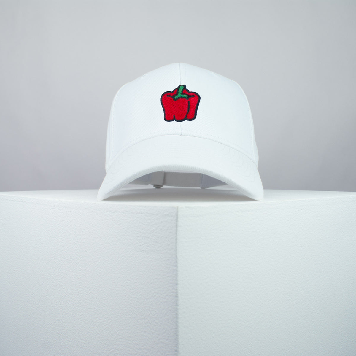 Pepper embroidered baseball cap white / vegan / gift / food / embroidery / patch / hat / dad hat / cap / iron on patch / embroidered patch / badge / applique / embroidered / punk patches / trucker hat / snapback / caps / dad hats / baseball hat / mens hat / womens hat / embroidered hat / dad cap / embroidered cap