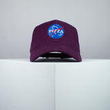 space pizza embroidered baseball cap burgundy / brand twisters / space / food / moon / embroidery / patch / dad / hat / cap / clothing // Hatty Hats / iron on patch / dad hat embroidered patch / badge / applique / embroidered / punk patches / trucker hat / snapback / caps / dad hats / baseball hat / mens hat / womens hat / embroidered hat / dad cap / embroidered cap
