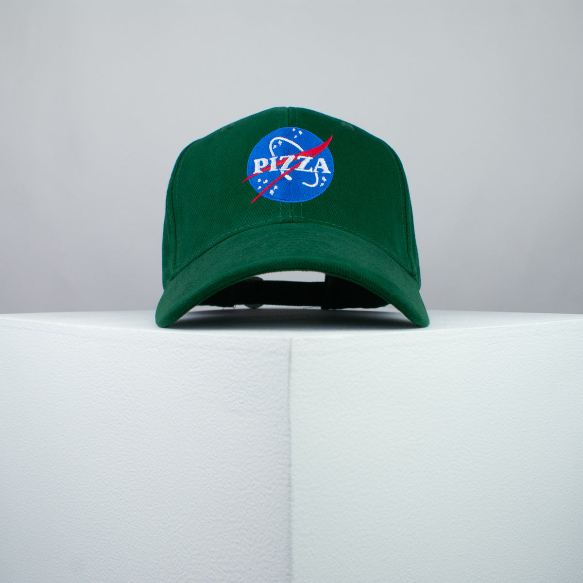 space pizza embroidered baseball cap green / brand twisters / space / food / moon / embroidery / patch / dad / hat / cap / clothing // Hatty Hats / iron on patch / dad hat embroidered patch / badge / applique / embroidered / punk patches / trucker hat / snapback / caps / dad hats / baseball hat / mens hat / womens hat / embroidered hat / dad cap / embroidered cap