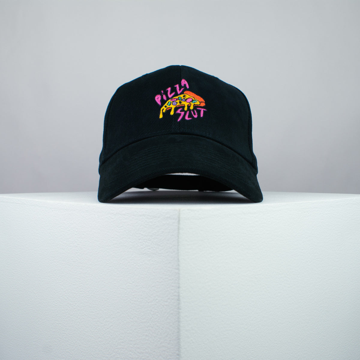 Pizza slut embroidered baseball cap black / 90s / retro / vintage / rainbow / embroidery / patch / hat / dad hat / cap / iron on patch / embroidered patch / badge / applique / embroidered / punk patches / trucker hat / snapback / caps / dad hats / baseball hat / mens hat / womens hat / embroidered hat / dad cap / embroidered cap