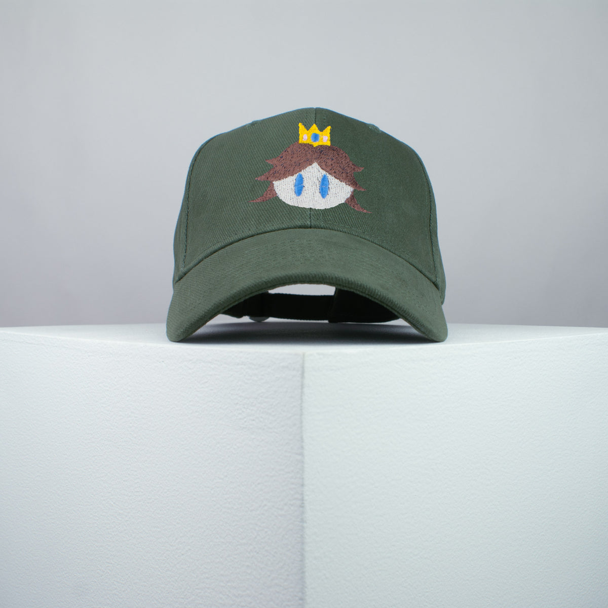 Super Mario Princess Daisy embroidered baseball cap olive green / mario / nintendo / gamer / gaming / embroidery / patch / hat / dad hat / cap / iron on patch / embroidered patch / badge / applique / embroidered / punk patches / trucker hat / snapback / caps / dad hats / baseball hat / mens hat / womens hat / embroidered hat / dad cap / embroidered cap