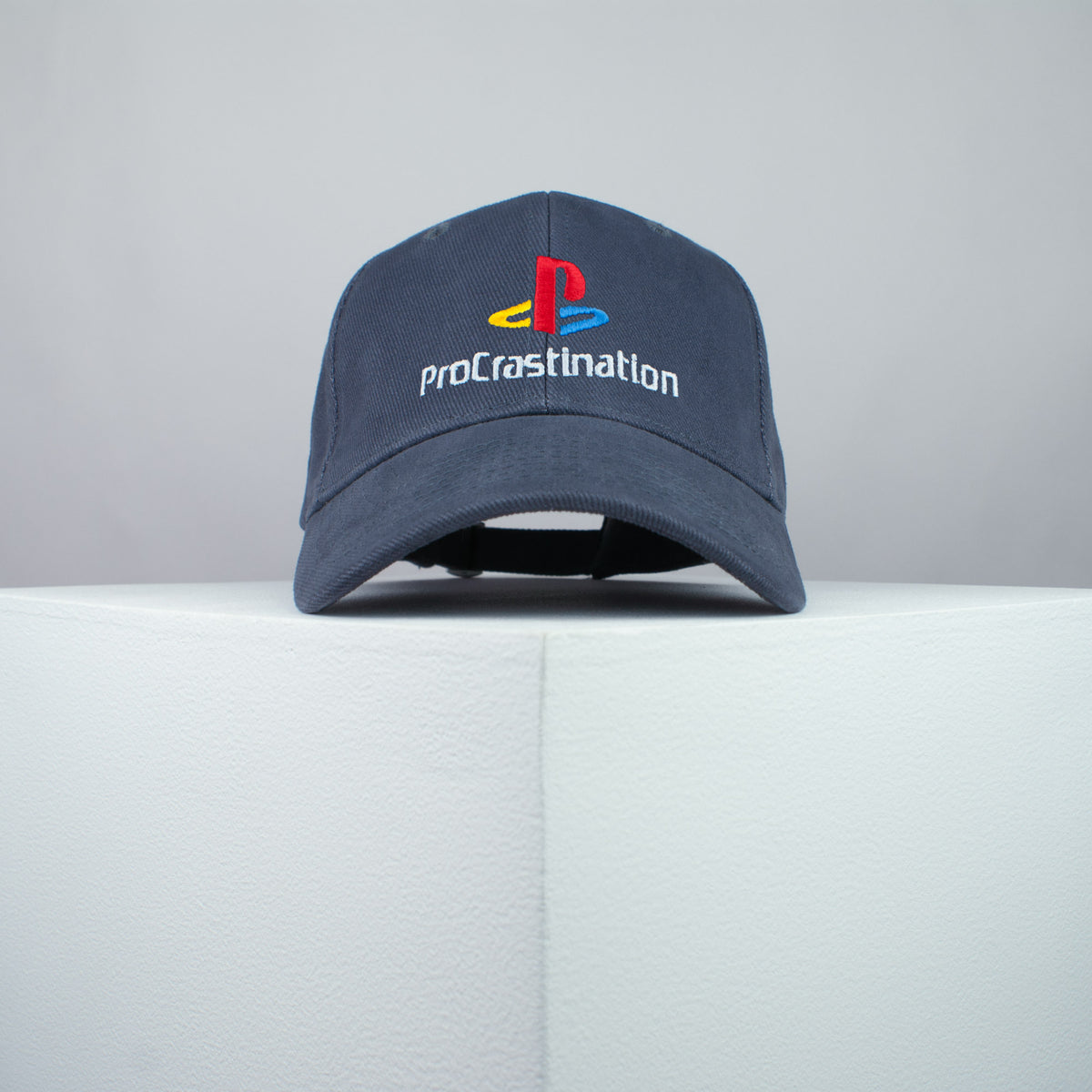 ProCrastination / PlayStation embroidered baseball cap grey / brand twisters / gaming / gamer / game / embroidery / patch / dad / hat / cap / clothing // Hatty Hats / iron on patch / dad hat embroidered patch / badge / applique / embroidered / punk patches / trucker hat / snapback / caps / dad hats / baseball hat / mens hat / womens hat / embroidered hat / dad cap / embroidered cap