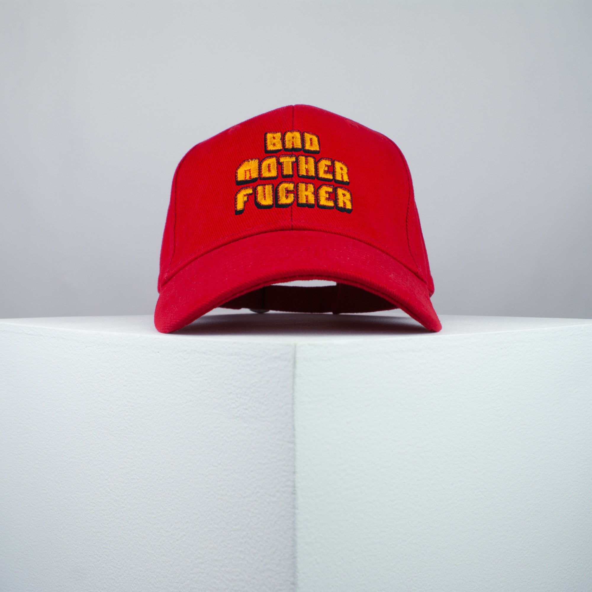 Pulp Fiction bad mother fucker embroidered baseball cap red / wallet / t shirt / poster / dance / embroidery / patch / dad / hat / cap / clothing // Hatty Hats / iron on patch / dad hat embroidered patch / badge / applique / embroidered / punk patches / trucker hat / snapback / caps / dad hats / baseball hat / mens hat / womens hat / embroidered hat / dad cap / embroidered cap