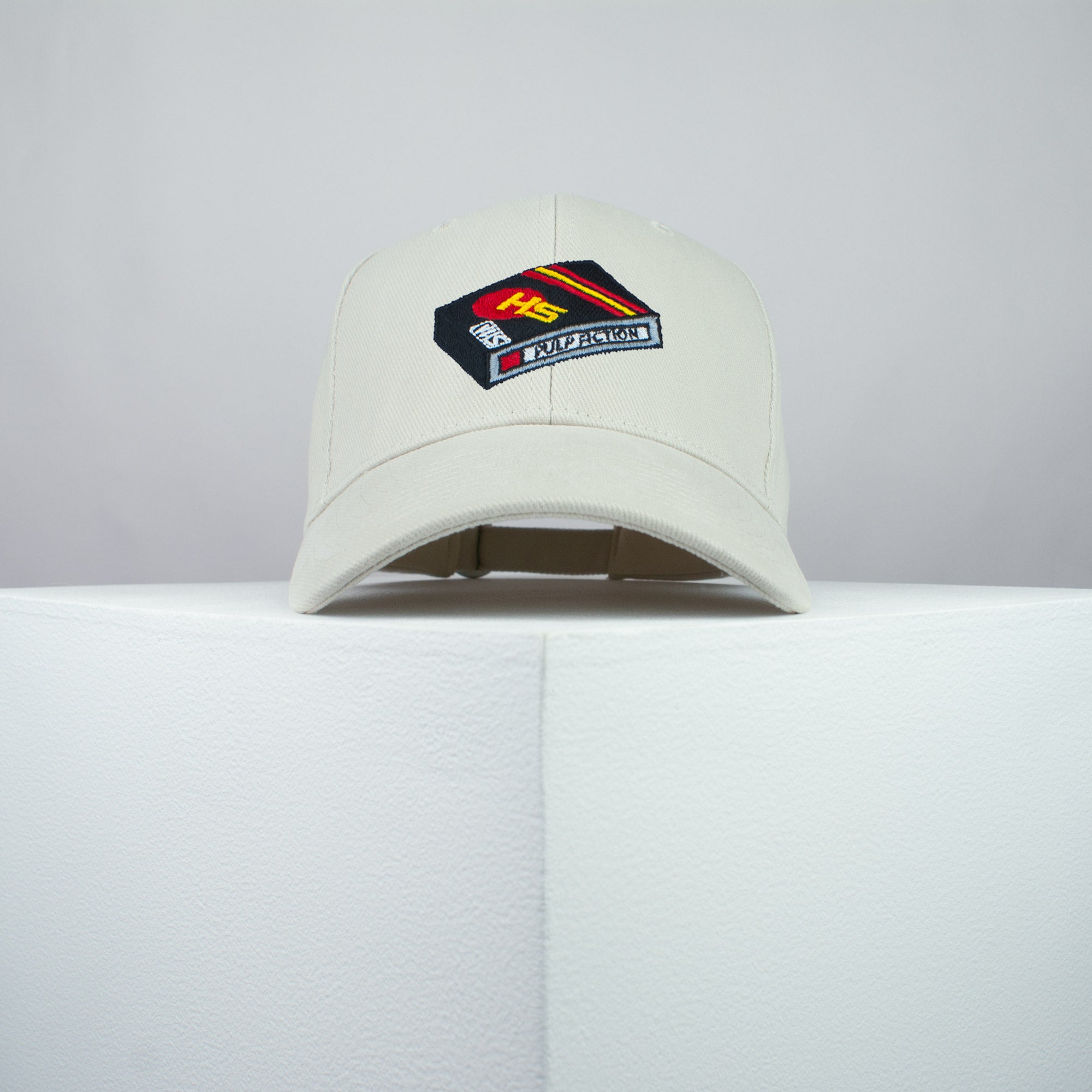 Pulp Fiction movie embroidered baseball cap beige / Retro VHS / 90s / Gift for Her / Vintage / embroidery / patch / dad / hat / cap / clothing // Hatty Hats / iron on patch / dad hat embroidered patch / badge / applique / embroidered / punk patches / trucker hat / snapback / caps / dad hats / baseball hat / mens hat / womens hat / embroidered hat / dad cap / embroidered cap