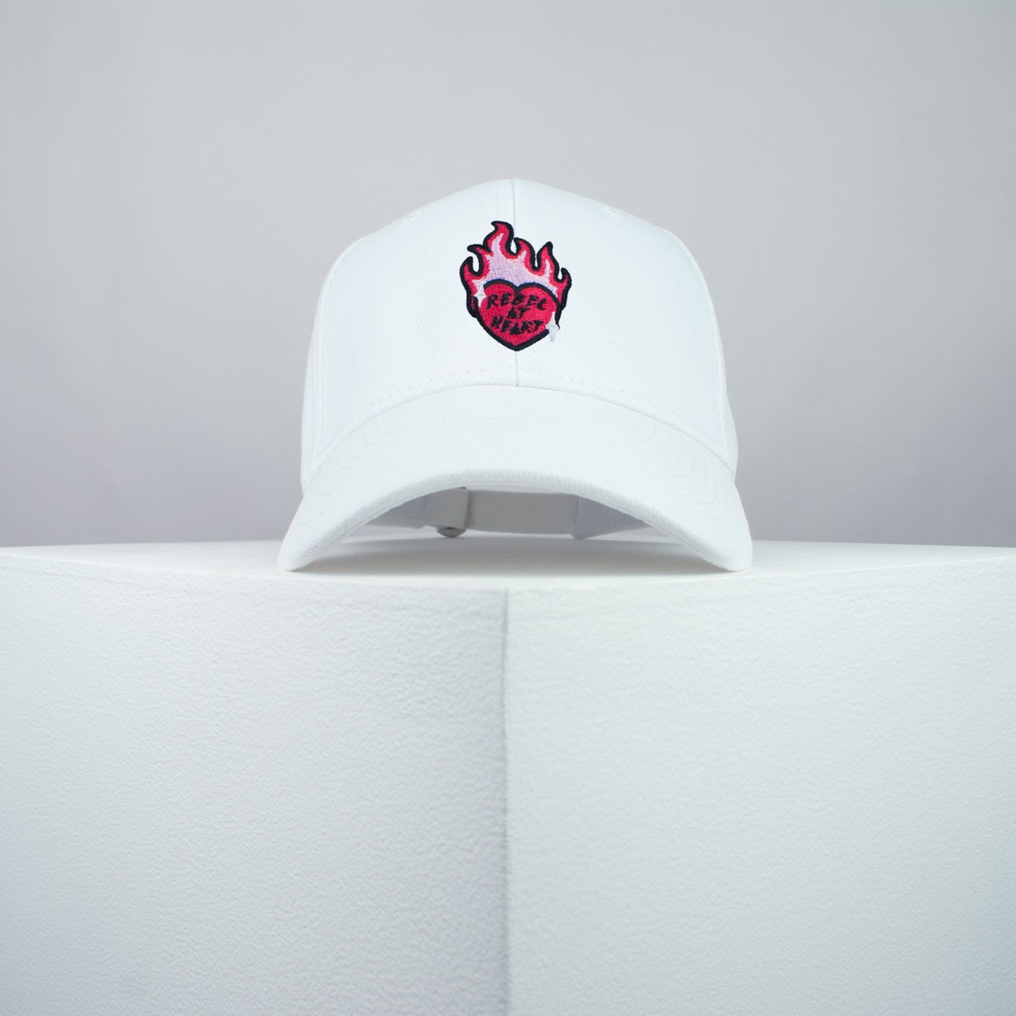 Rebel at heart embroidered baseball cap white / girl power / feminist / feminism / gift for her / embroidery / patch / hat / dad hat / cap / iron on patch / embroidered patch / badge / applique / embroidered / punk patches / trucker hat / snapback / caps / dad hats / baseball hat / mens hat / womens hat / embroidered hat / dad cap / embroidered cap