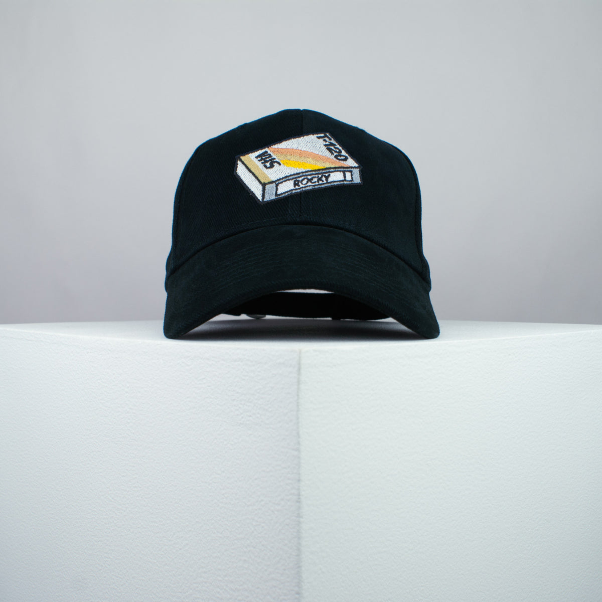 Rocky movie embroidered baseball cap black / retro VHS / 80s / boxing / vintage / rocky balboa / embroidery / patch / dad / hat / cap / clothing // Hatty Hats / iron on patch / dad hat embroidered patch / badge / applique / embroidered / punk patches / trucker hat / snapback / caps / dad hats / baseball hat / mens hat / womens hat / embroidered hat / dad cap / embroidered cap