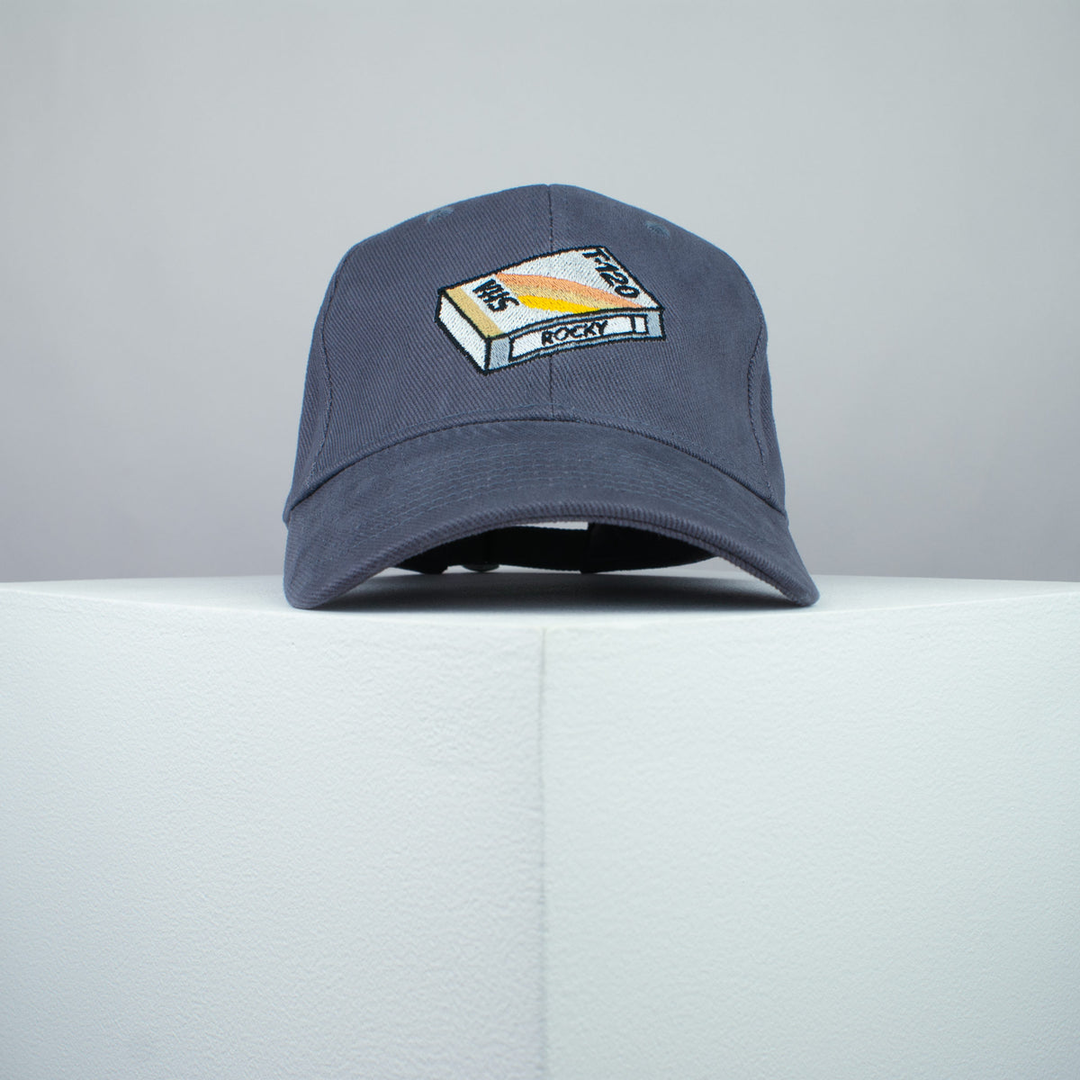Rocky movie embroidered baseball cap grey / retro VHS / 80s / boxing / vintage / rocky balboa / embroidery / patch / dad / hat / cap / clothing // Hatty Hats / iron on patch / dad hat embroidered patch / badge / applique / embroidered / punk patches / trucker hat / snapback / caps / dad hats / baseball hat / mens hat / womens hat / embroidered hat / dad cap / embroidered cap