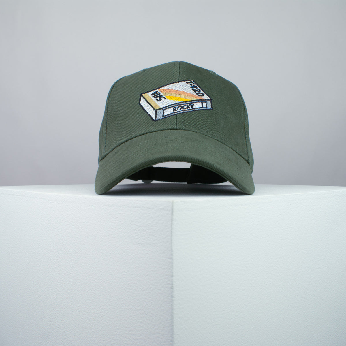 Rocky movie embroidered baseball cap olive green / retro VHS / 80s / boxing / vintage / rocky balboa / embroidery / patch / dad / hat / cap / clothing // Hatty Hats / iron on patch / dad hat embroidered patch / badge / applique / embroidered / punk patches / trucker hat / snapback / caps / dad hats / baseball hat / mens hat / womens hat / embroidered hat / dad cap / embroidered cap