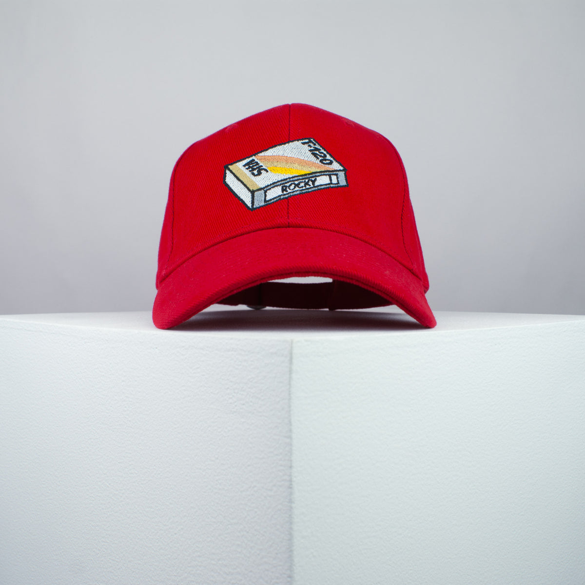 Rocky movie embroidered baseball cap red / retro VHS / 80s / boxing / vintage / rocky balboa / embroidery / patch / dad / hat / cap / clothing // Hatty Hats / iron on patch / dad hat embroidered patch / badge / applique / embroidered / punk patches / trucker hat / snapback / caps / dad hats / baseball hat / mens hat / womens hat / embroidered hat / dad cap / embroidered cap