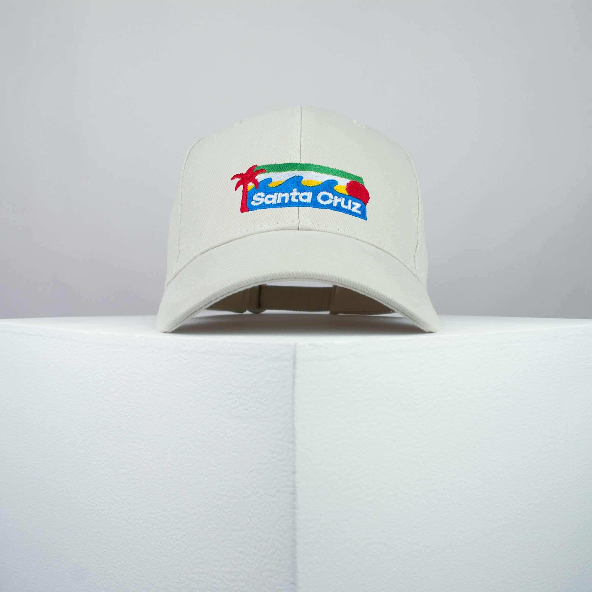 Santa Cruz embroidered baseball cap beige / California / retro / vintage / beach / tree / embroidery / patch / dad / hat / cap / clothing // Hatty Hats / iron on patch / dad hat embroidered patch / badge / applique / embroidered / punk patches / trucker hat / snapback / caps / dad hats / baseball hat / mens hat / womens hat / embroidered hat / dad cap / embroidered cap