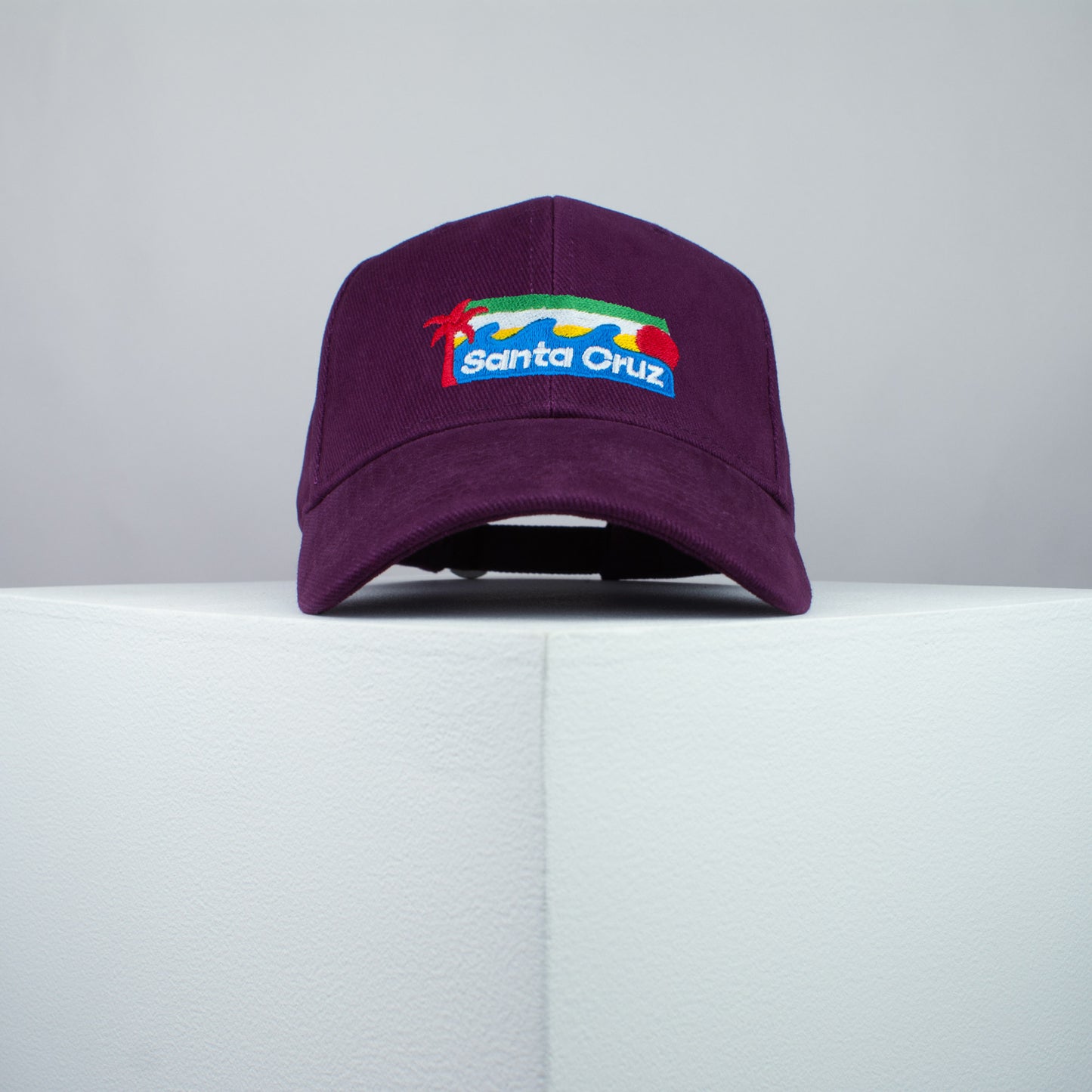 Santa Cruz embroidered baseball cap burgundy / California / retro / vintage / beach / tree / embroidery / patch / dad / hat / cap / clothing // Hatty Hats / iron on patch / dad hat embroidered patch / badge / applique / embroidered / punk patches / trucker hat / snapback / caps / dad hats / baseball hat / mens hat / womens hat / embroidered hat / dad cap / embroidered cap