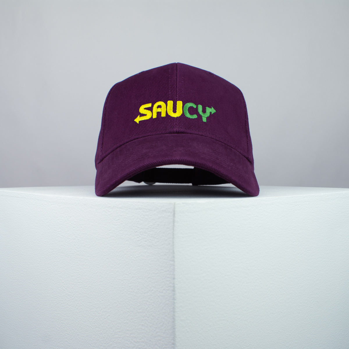 Saucy / Subway embroidered baseball cap burgundy / Subway / brand twisters / food / sticker / embroidery / patch / dad / hat / cap / clothing // Hatty Hats / iron on patch / dad hat embroidered patch / badge / applique / embroidered / punk patches / trucker hat / snapback / caps / dad hats / baseball hat / mens hat / womens hat / embroidered hat / dad cap / embroidered cap