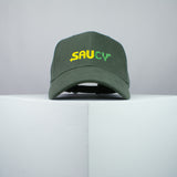 Saucy / Subway embroidered baseball cap olive Green / Subway / brand twisters / food / sticker / embroidery / patch / dad / hat / cap / clothing // Hatty Hats / iron on patch / dad hat embroidered patch / badge / applique / embroidered / punk patches / trucker hat / snapback / caps / dad hats / baseball hat / mens hat / womens hat / embroidered hat / dad cap / embroidered cap