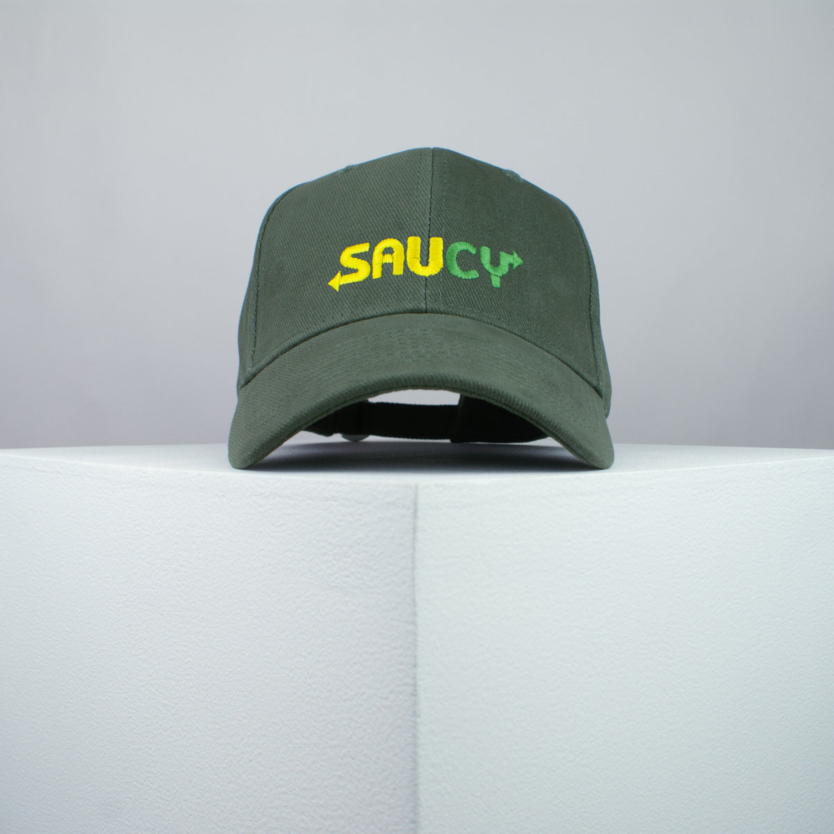 Saucy / Subway embroidered baseball cap olive Green / Subway / brand twisters / food / sticker / embroidery / patch / dad / hat / cap / clothing // Hatty Hats / iron on patch / dad hat embroidered patch / badge / applique / embroidered / punk patches / trucker hat / snapback / caps / dad hats / baseball hat / mens hat / womens hat / embroidered hat / dad cap / embroidered cap