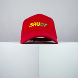 Saucy / Subway embroidered baseball cap red / Subway / brand twisters / food / sticker / embroidery / patch / dad / hat / cap / clothing // Hatty Hats / iron on patch / dad hat embroidered patch / badge / applique / embroidered / punk patches / trucker hat / snapback / caps / dad hats / baseball hat / mens hat / womens hat / embroidered hat / dad cap / embroidered cap