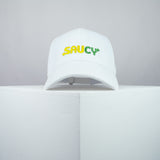 Saucy / Subway embroidered baseball cap white / Subway / brand twisters / food / sticker / embroidery / patch / dad / hat / cap / clothing // Hatty Hats / iron on patch / dad hat embroidered patch / badge / applique / embroidered / punk patches / trucker hat / snapback / caps / dad hats / baseball hat / mens hat / womens hat / embroidered hat / dad cap / embroidered cap