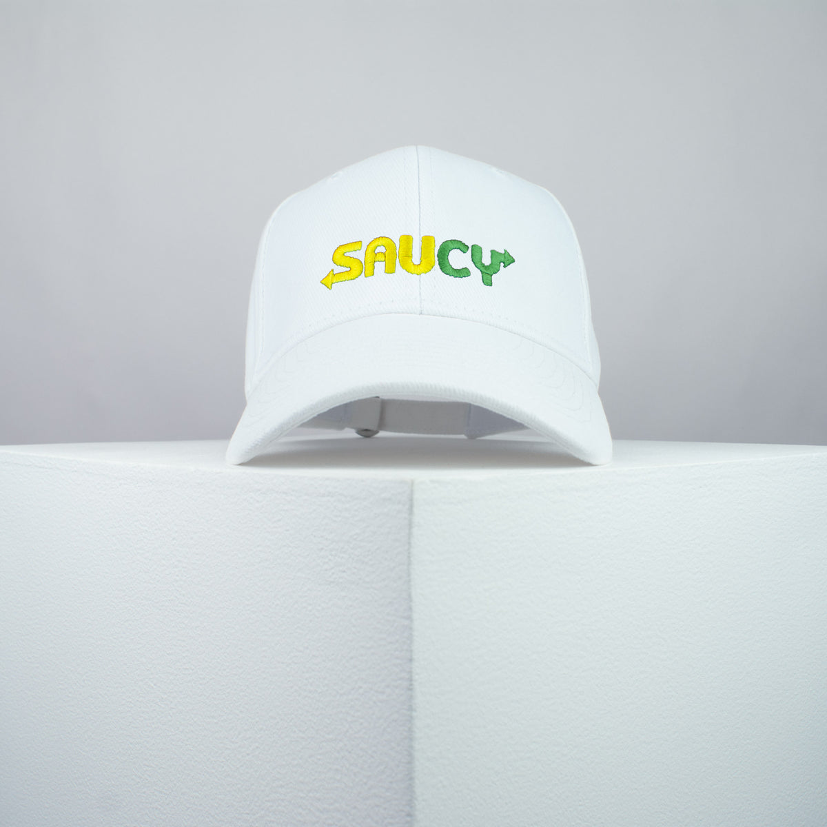 Saucy / Subway embroidered baseball cap white / Subway / brand twisters / food / sticker / embroidery / patch / dad / hat / cap / clothing // Hatty Hats / iron on patch / dad hat embroidered patch / badge / applique / embroidered / punk patches / trucker hat / snapback / caps / dad hats / baseball hat / mens hat / womens hat / embroidered hat / dad cap / embroidered cap