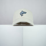 Shark embroidered baseball cap beige / ocean / baby / animal / sharks / embroidery / patch / hat / dad hat / cap / iron on patch / embroidered patch / badge / applique / embroidered / punk patches / trucker hat / snapback / caps / dad hats / baseball hat / mens hat / womens hat / embroidered hat / dad cap / embroidered cap