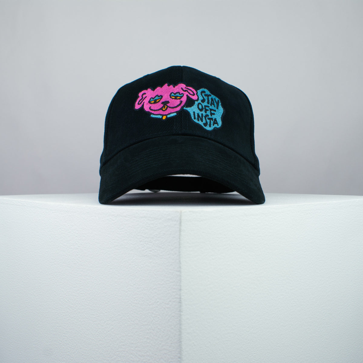 Stay off Insta embroidered baseball cap black / happy hippie / boho / bohemian / instagram / dog / embroidery / patch / hat / dad hat / cap / iron on patch / embroidered patch / badge / applique / embroidered / punk patches / trucker hat / snapback / caps / dad hats / baseball hat / mens hat / womens hat / embroidered hat / dad cap / embroidered cap