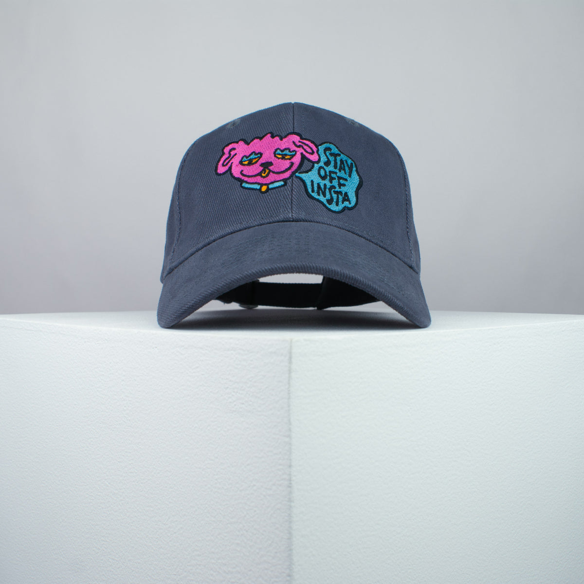 Stay off Insta embroidered baseball cap grey / happy hippie / boho / bohemian / instagram / dog / embroidery / patch / hat / dad hat / cap / iron on patch / embroidered patch / badge / applique / embroidered / punk patches / trucker hat / snapback / caps / dad hats / baseball hat / mens hat / womens hat / embroidered hat / dad cap / embroidered cap