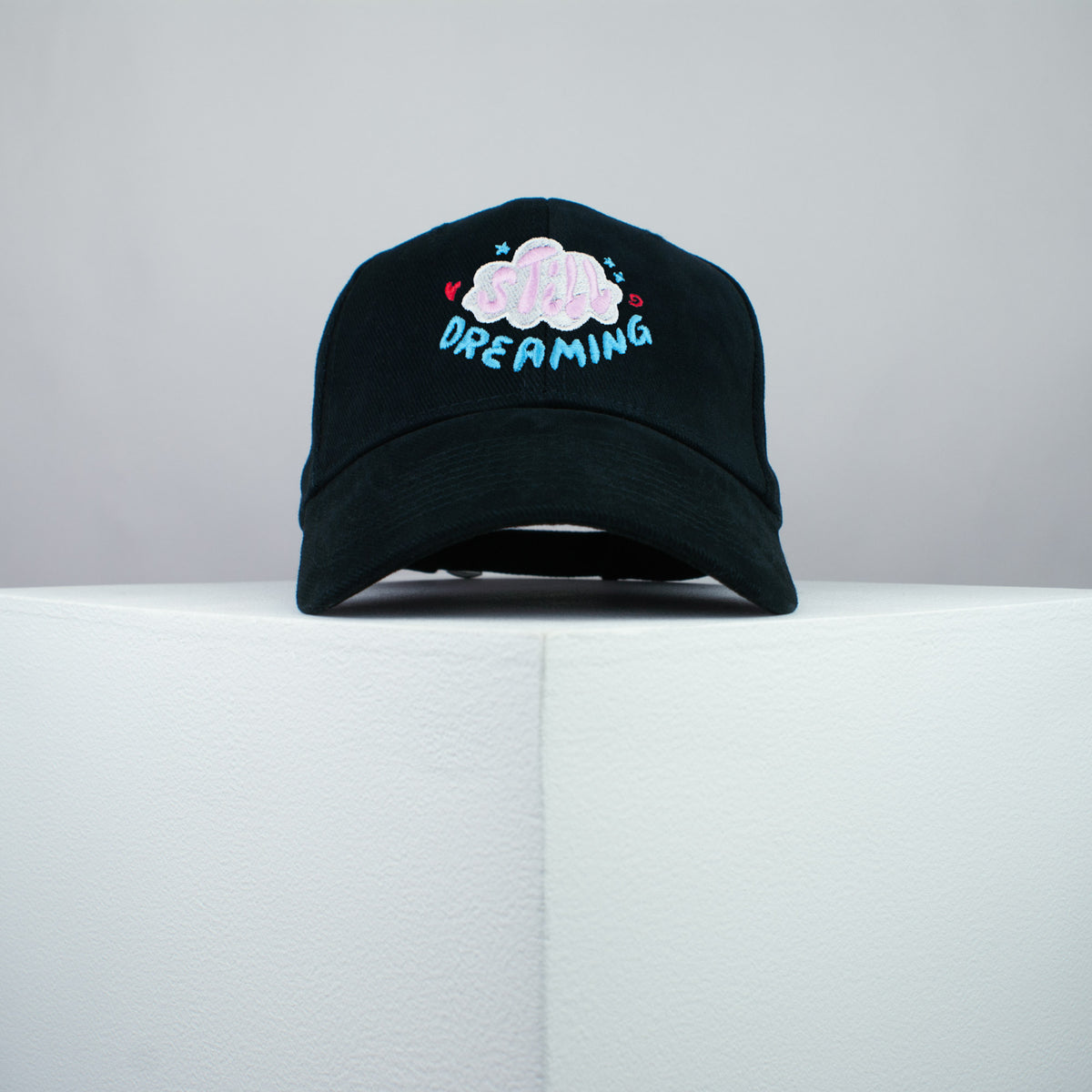 Still dreaming embroidered baseball cap black / yoga / meditation / anxiety / gift for her / embroidery / patch / hat / dad hat / cap / iron on patch / embroidered patch / badge / applique / embroidered / punk patches / trucker hat / snapback / caps / dad hats / baseball hat / mens hat / womens hat / embroidered hat / dad cap / embroidered cap