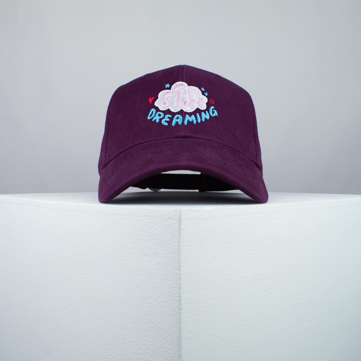 Still dreaming embroidered baseball cap burgundy / yoga / meditation / anxiety / gift for her / embroidery / patch / hat / dad hat / cap / iron on patch / embroidered patch / badge / applique / embroidered / punk patches / trucker hat / snapback / caps / dad hats / baseball hat / mens hat / womens hat / embroidered hat / dad cap / embroidered cap