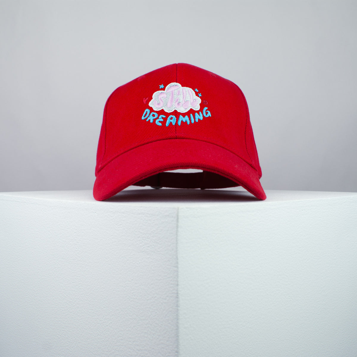 Still dreaming embroidered baseball cap red / yoga / meditation / anxiety / gift for her / embroidery / patch / hat / dad hat / cap / iron on patch / embroidered patch / badge / applique / embroidered / punk patches / trucker hat / snapback / caps / dad hats / baseball hat / mens hat / womens hat / embroidered hat / dad cap / embroidered cap