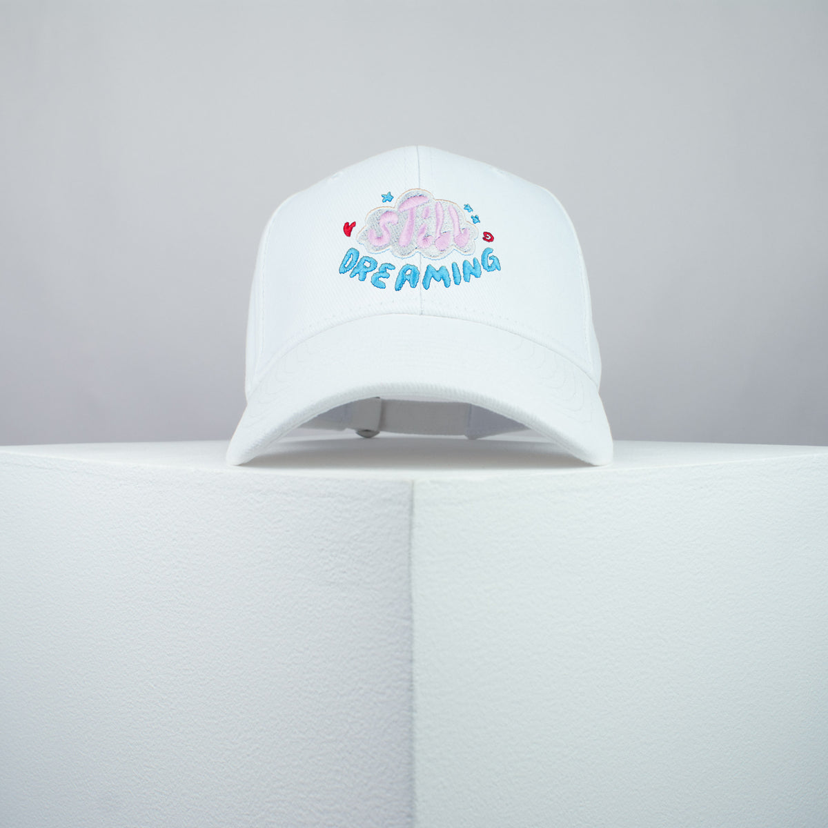 Still dreaming embroidered baseball cap white / yoga / meditation / anxiety / gift for her / embroidery / patch / hat / dad hat / cap / iron on patch / embroidered patch / badge / applique / embroidered / punk patches / trucker hat / snapback / caps / dad hats / baseball hat / mens hat / womens hat / embroidered hat / dad cap / embroidered cap