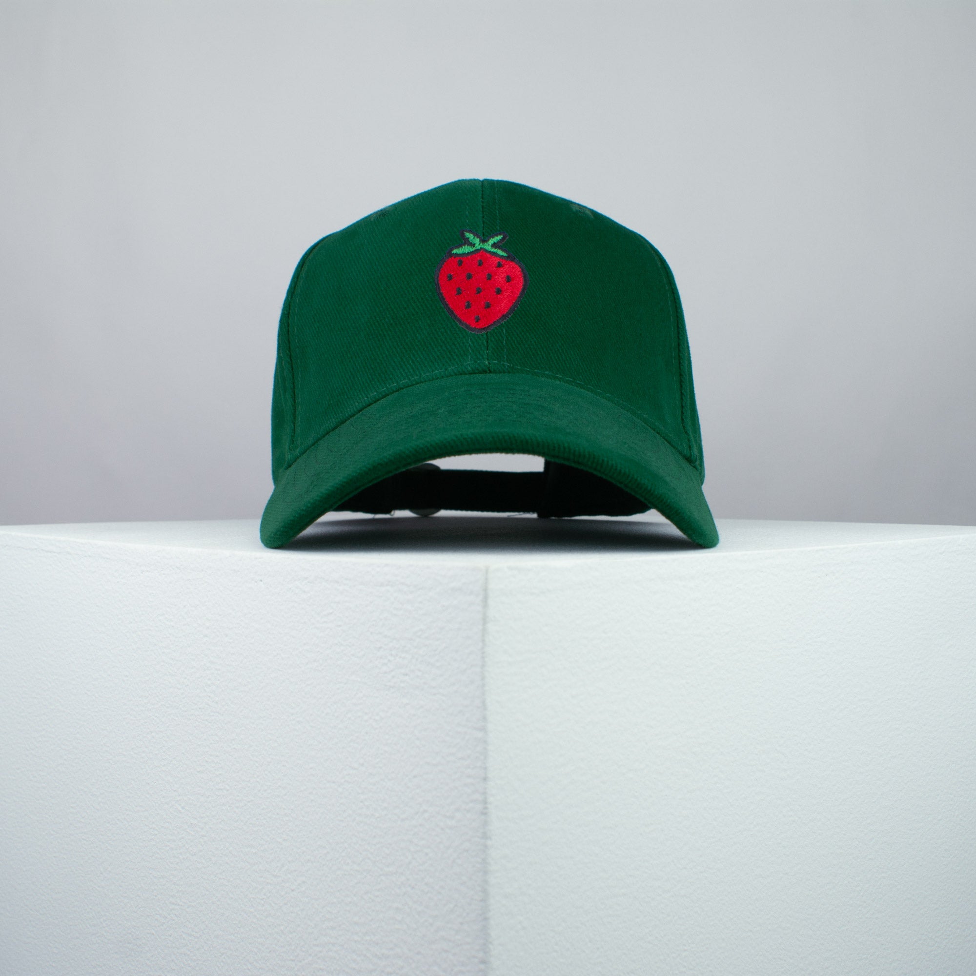 Strawberry embroidered baseball cap green / vegan / gift / food / embroidery / patch / hat / dad hat / cap / iron on patch / embroidered patch / badge / applique / embroidered / punk patches / trucker hat / snapback / caps / dad hats / baseball hat / mens hat / womens hat / embroidered hat / dad cap / embroidered cap